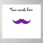 Bigode roxo do brilho impressão