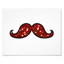 BIGODE VERMELHO ENGRAÇADO BRILHO IMPRESSO FOTO ARTE