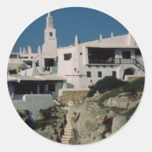 Binibeca Vell, Menorca, espanha Adesivos Em Formato Redondos