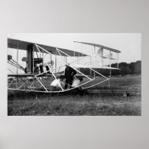 Biplano dos irmãos de Wright na trilha 1909 do lan Poster