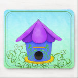 Birdhouse roxo Mousepad do telhado