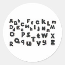 Black Letters Autocolante Em Formato Redondo