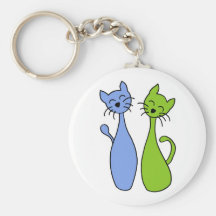 blue and green kitties llaveros