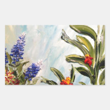 Bluebonnets e lírios de Canna Adesivos Em Forma Retangular