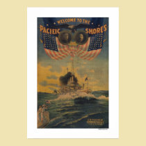 Boa vinda às costas pacíficas. FlagshipConnecticut posters