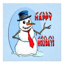 Boas festas convite do boneco de neve