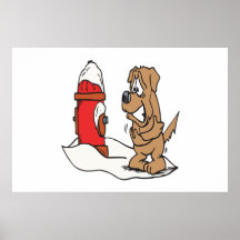 Boca de incêndio do cão e de fogo posters