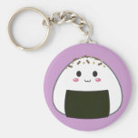Bola de arroz de Kawaii "Onigiri" com coberturas Chaveiro