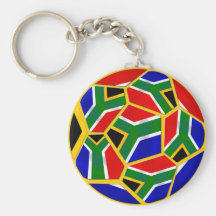 Bola de futebol de África do Sul com a bandeira do Chaveiro