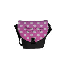Bolinhas azuis e cor-de-rosa que wedding favores bolsa mensageiro
