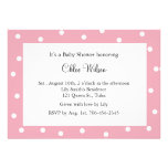 Bolinhas cor-de-rosa bonito convites personalizados