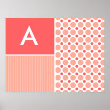 Bolinhas cor-de-rosa & corais, pontos poster