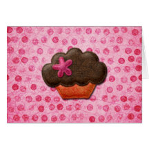 Bolinhas cor-de-rosa do cupcake cartoes