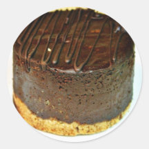 Bolo da sobremesa do chocolate adesivos em formato redondos