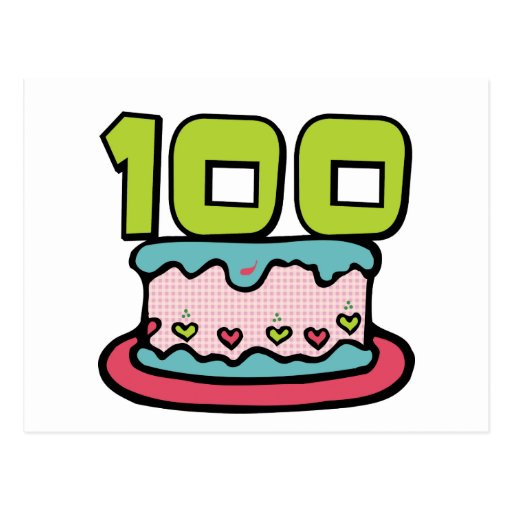 Bolo de aniversário das pessoas de 100 anos cartões postais