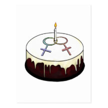 Bolo de aniversário lésbica cartoes postais