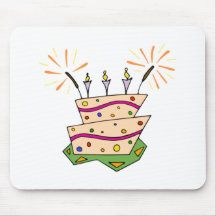 Bolo de aniversário mouse pad