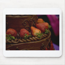 Bolo de chocolate da morango mouse pads