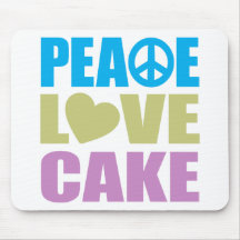 Bolo do amor da paz mousepad
