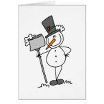 Boneco de neve com pá cartao