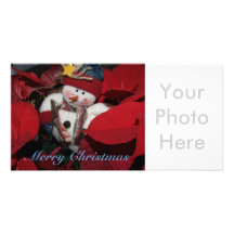 Boneco de neve do Feliz Natal Cartão Com Fotos Personalizado