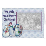 Bonecos de neve de canto cartoes
