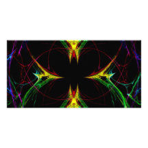 Borboleta abstrata 3 cartão com fotos personalizado
