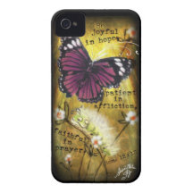 Borboleta de Fuschia & capas de iphone de Caterpil Capa iPhone 4 Case-Mate