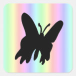 Borboleta preta no arco-íris adesivo