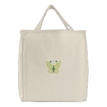 Borboleta simples sacola bordada das canvas bolsa bordada