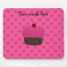 Borboletas cor-de-rosa do rosa do cupcake do brilh mouse pad