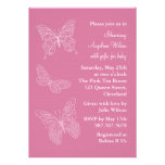 Borboletas filigranas cor-de-rosa convite personalizado