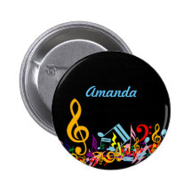 Botão colorido das notas musicais boton