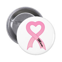 Botão cor-de-rosa da fita da mamã pins
