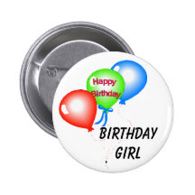 Botão da menina do aniversário pins