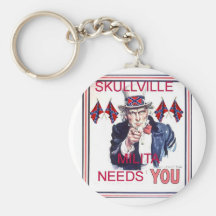BOTÃO DA MILÍCIA DE SKULLVILLE CHAVEIRO