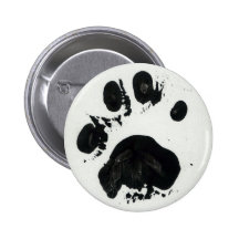 Botão de impressão branco da pata do tigre pins