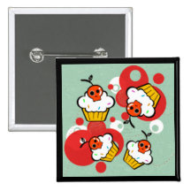 Botão do crânio do cupcake pins