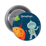 Botão do favor do aniversário do astronauta do esp boton