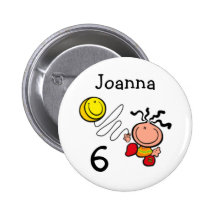 Botão do nome e da idade do aniversário dos desenh pins