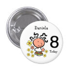 Botão do nome e da idade do aniversário dos desenh pins
