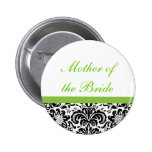 Botão do partido de casamento tema damasco pins
