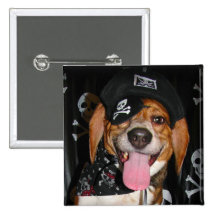 Botão gótico do cão do pirata do lebreiro botons