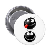 Botão preto do smiley botons