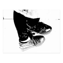 Botas pretas Funky Cartao Postal