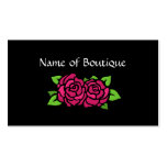 Boutique cor-de-rosa e preto com rosas modelo cartao de visita