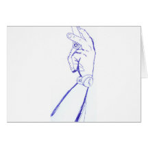 braço desenhado a mão com celular cartao
