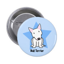 Branco bull terrier da estrela de Kawaii Boton