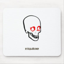 Branco gráfico do crânio mousepads