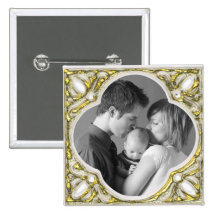 Branco & quadro do ouro botons